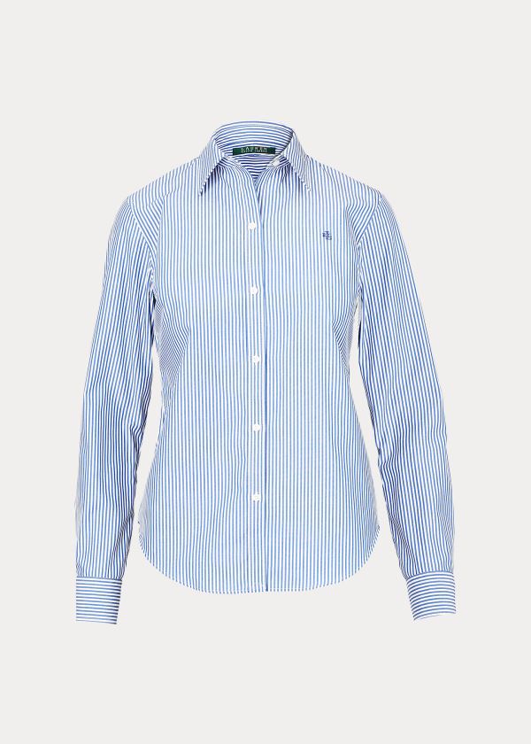 Women's Ralph Lauren Easy Care Striped Cotton Shirts | 067413FOU